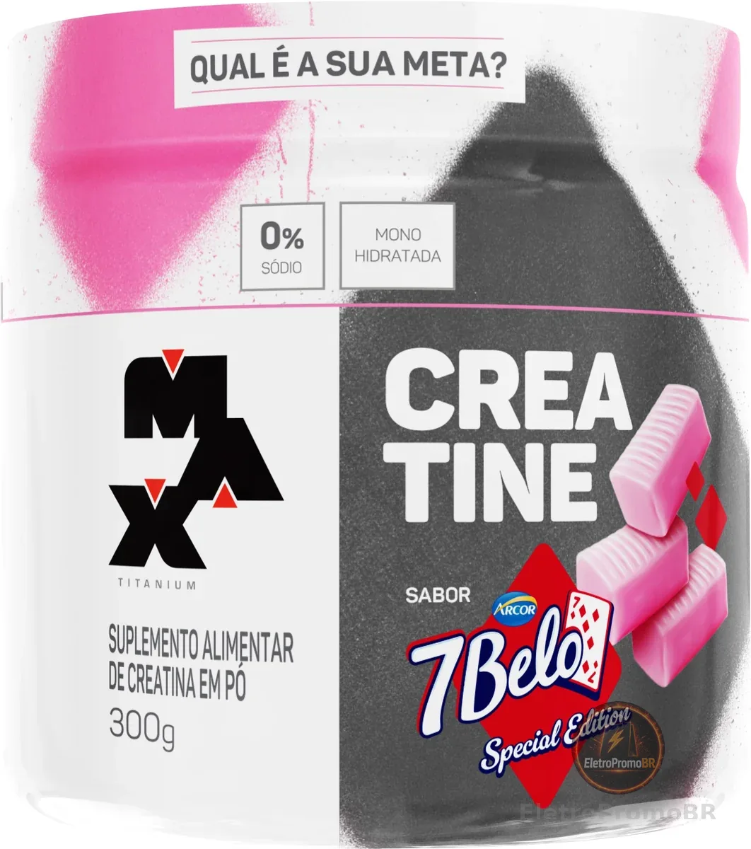 Max Titanium Creatine pote 300g- Sabor 7Belo