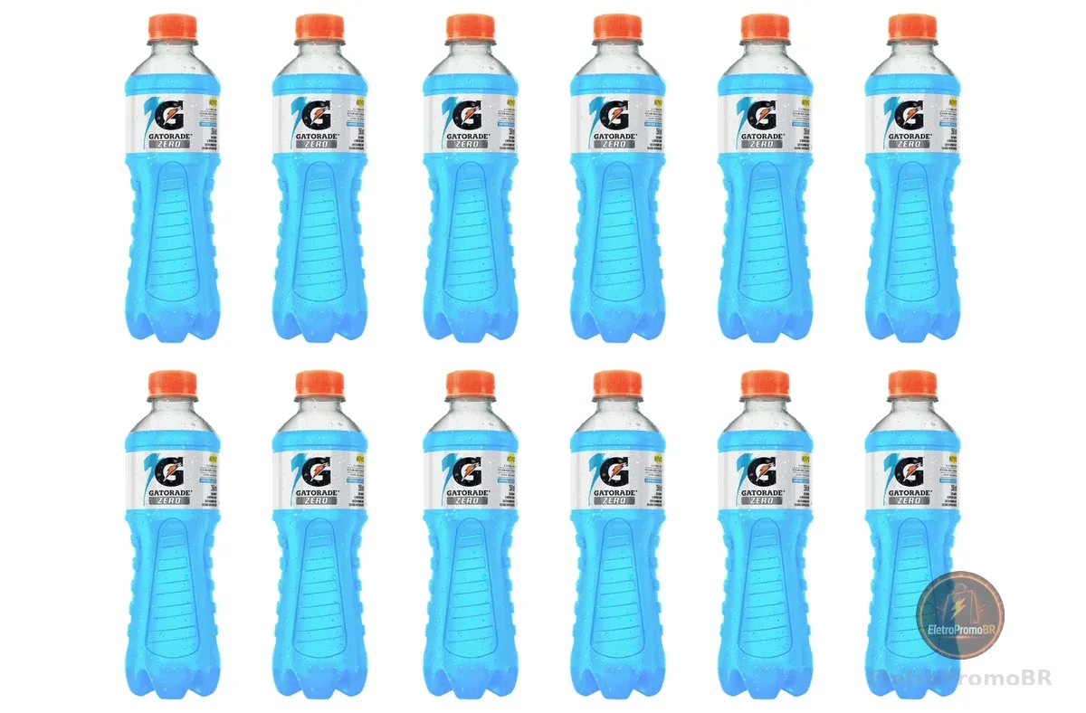 Isotônico Zero Gatorade, Frutas Silvestres, Garrafa 350ml, Pack com 12 unidades