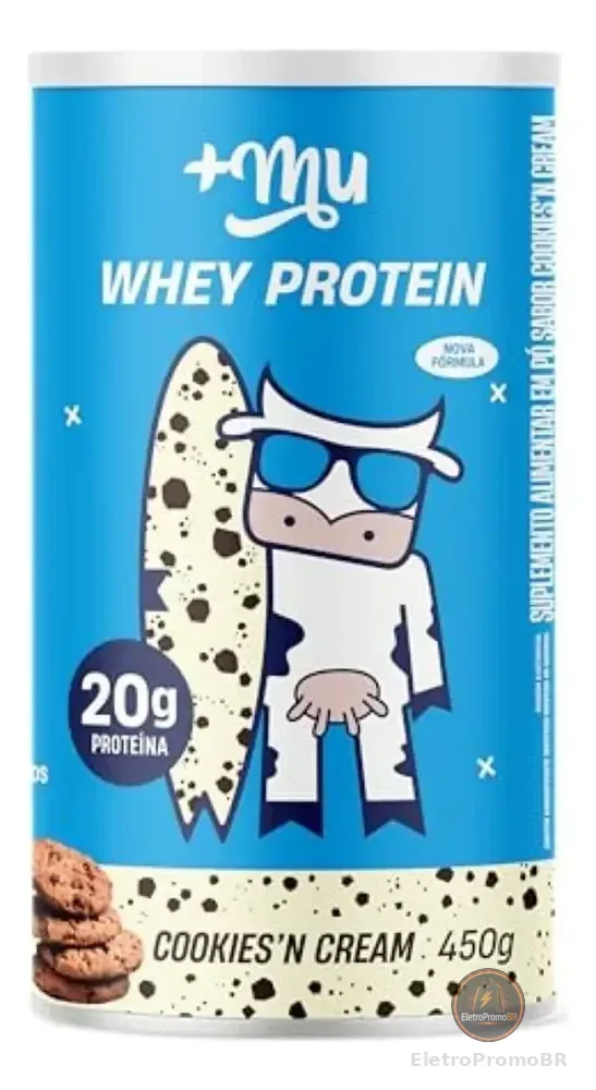 Mu Pote Whey Concentrado Sabor Cookies 20g Proteína - 450g