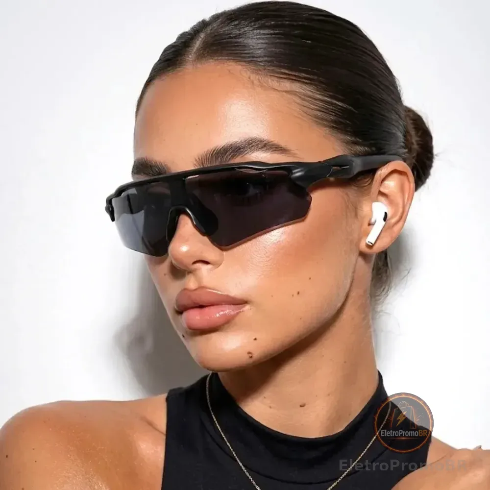 Oculos Esportivo Corrida Premium Bike Pace Uv400 Moda Preto