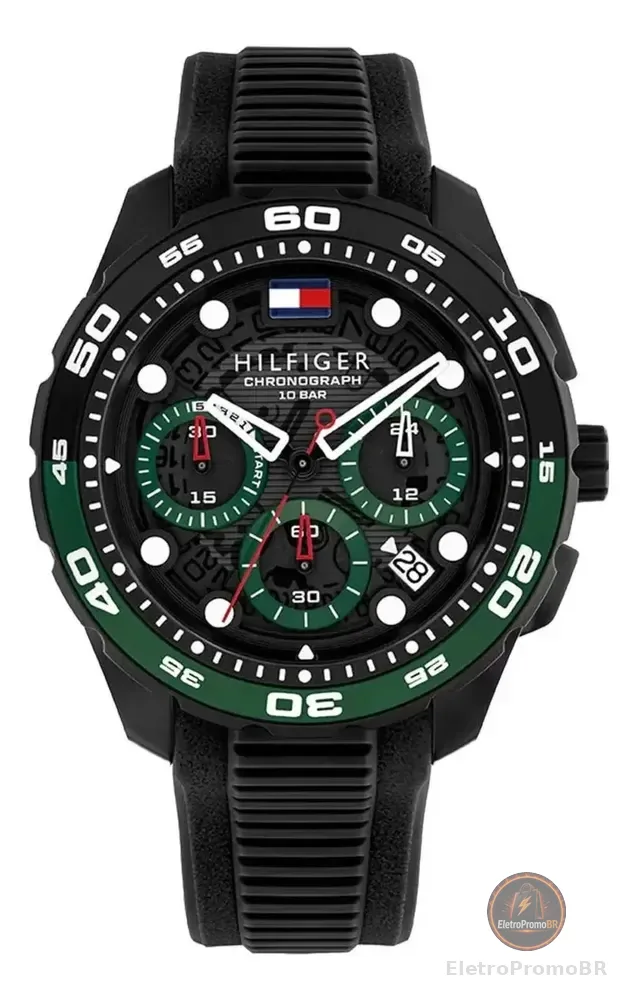Relógio masculino Tommy Hilfiger TH-regatta 1792269 preto preto
