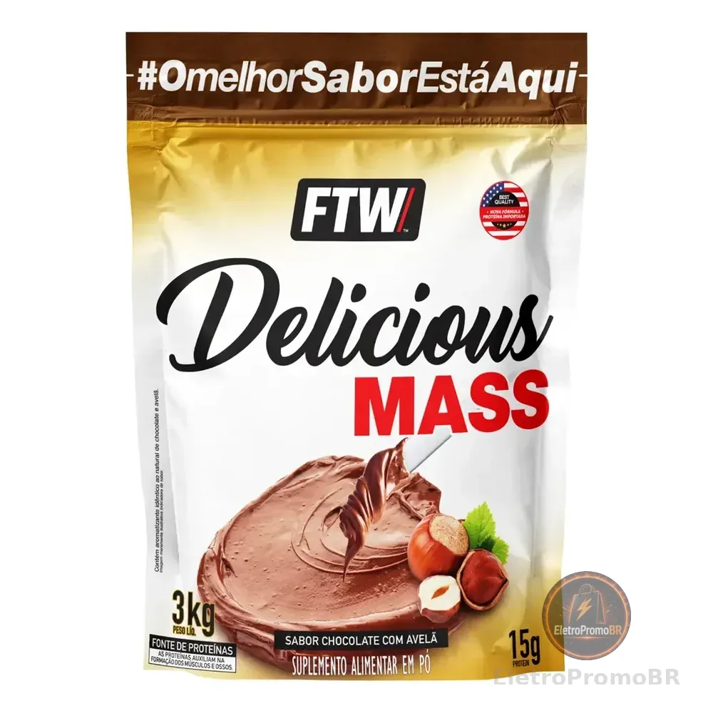 Delicious Mass Hipercalórico Refil 3kg Sabor Creme De Avelã - Ftw