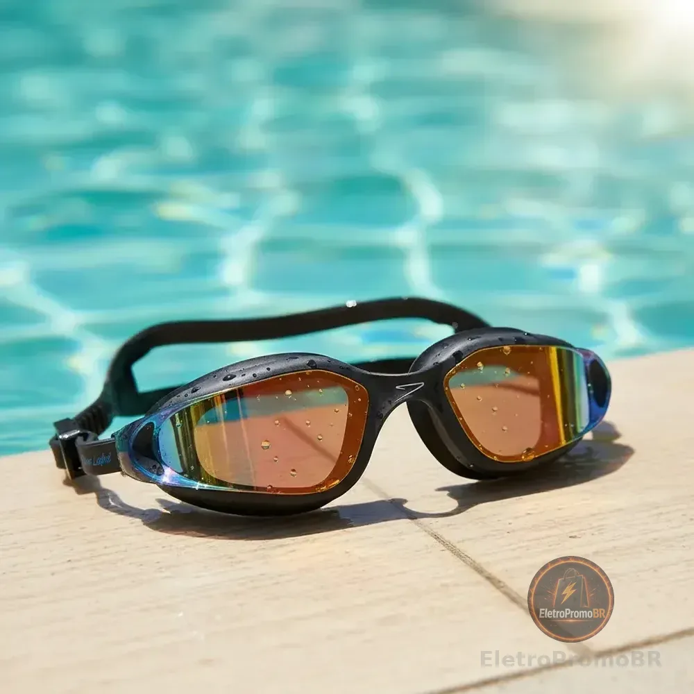 Óculos Natação Espelhado Speedo Poseidon Cor Preto