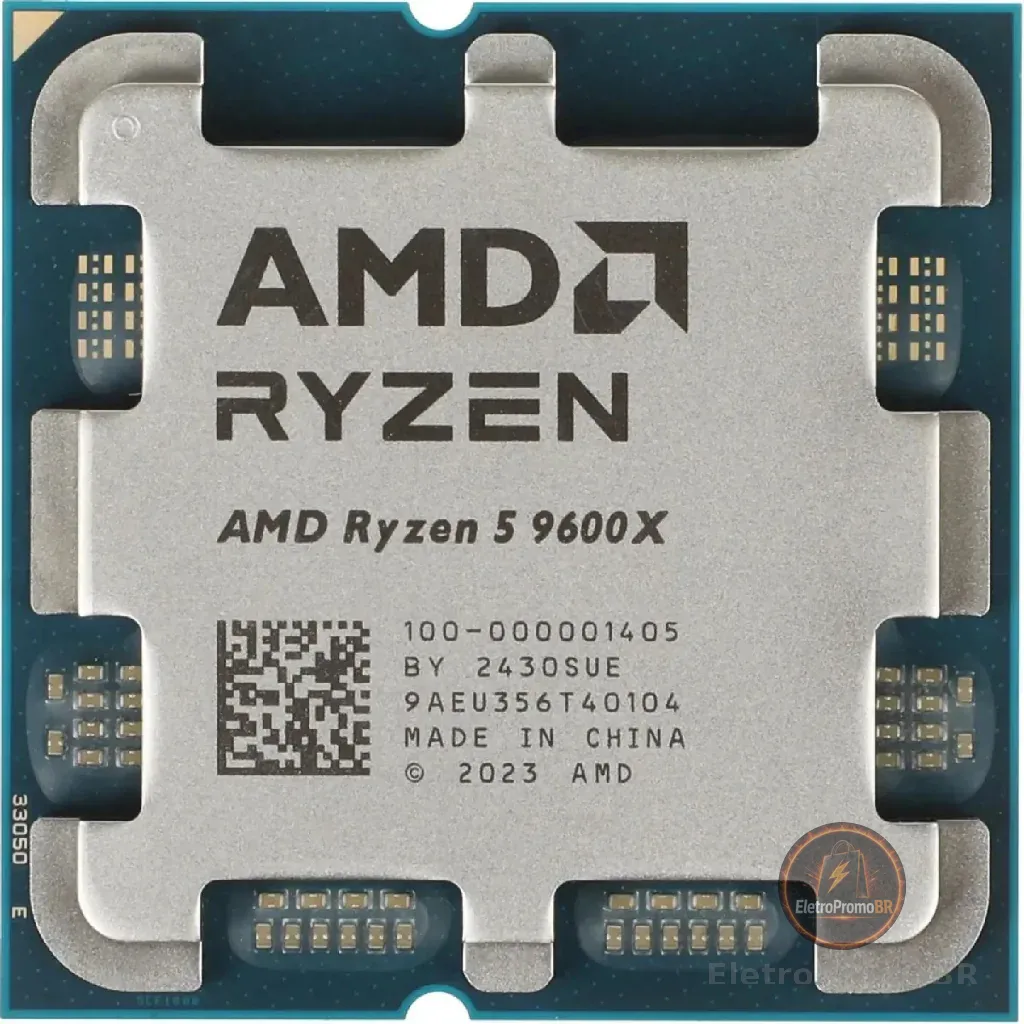 Processador AMD Ryzen 5 9600X, 3.9GHz (5.4GHz Turbo), 6-Cores 12-Threads, AM5 Novo (Sem Caixa ou Cooler)