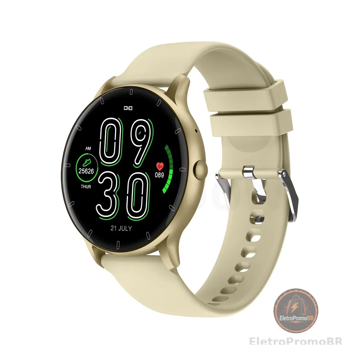 Bettdow Smartwatch Relógio inteligente com Al integrada, atende/faz chamadas, relógio esportivo feminino e masculino de 1,28" à prova d'água IP67, para celulares Android e iOS FB051 (Ouro Champanhe)