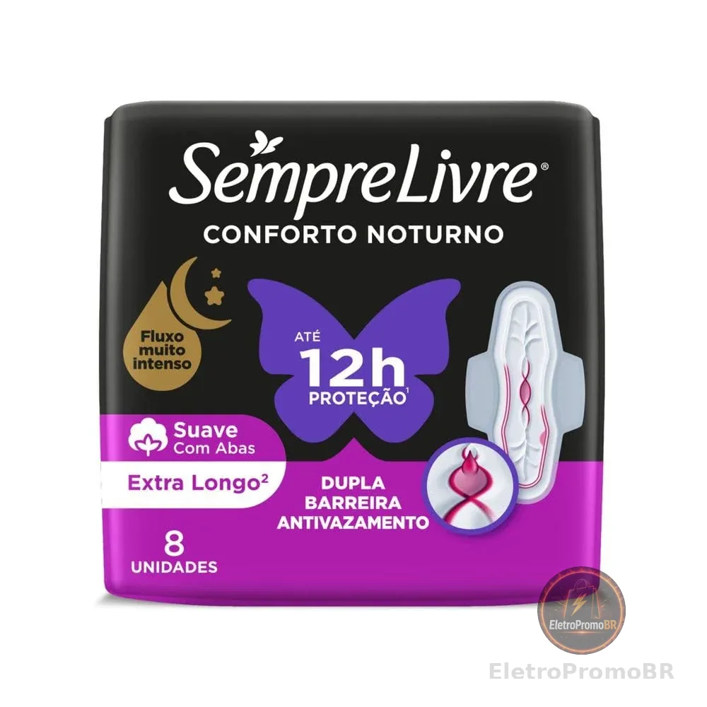 Sempre Livre Absorvente Externo Adapt Plus Noite E Dia Com Abas 8 Unidades
