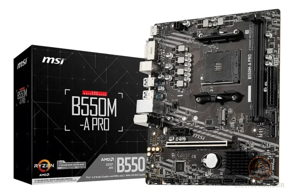 Placa Mãe Msi Pro B550 M - A, Socket Am4, Ddr4, Matx