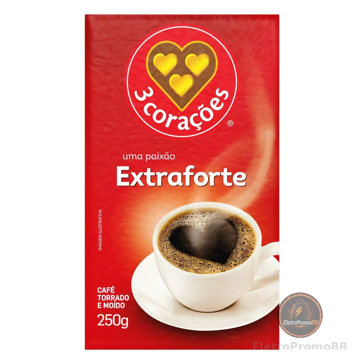 3 Corações Café Torrado E Moído Extra Forte À Vácuo 250G
