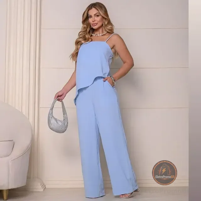 Conjunto Feminino Completo Look Calça E Blusa Clássico