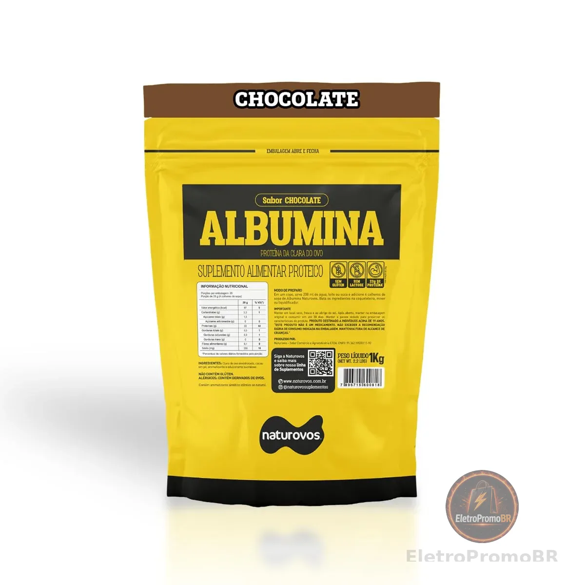 Albumina Chocolate 1Kg - Naturovos, Naturovos