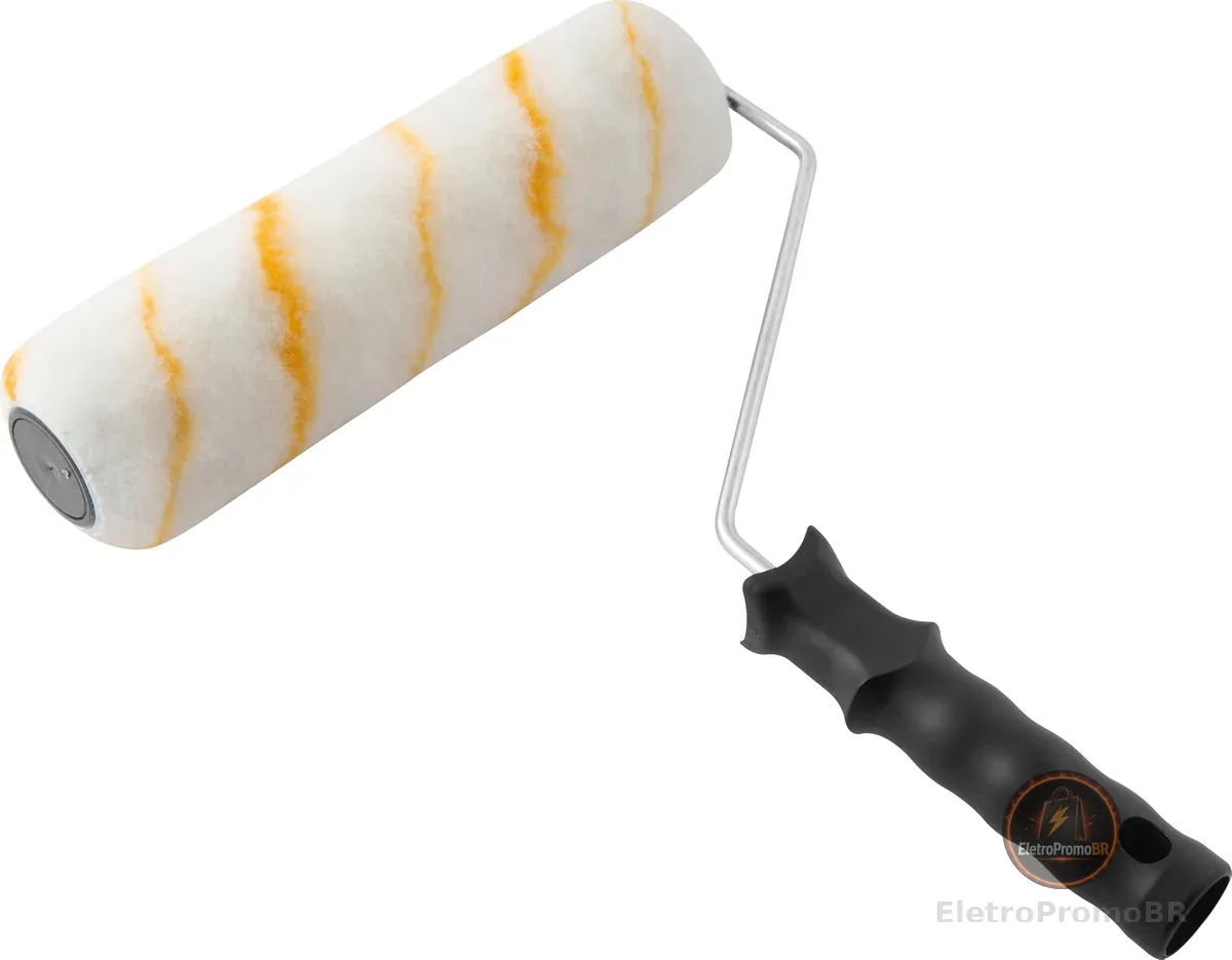 Vonder, Rolo De Lã Para Pintura, Antirrespingo Econômico, 23 Cm, Com Suporte, 8095.