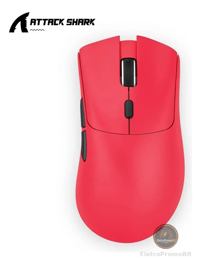Mouse Gamer Sem Fio Attack Shark R1 18000 Dpi Red