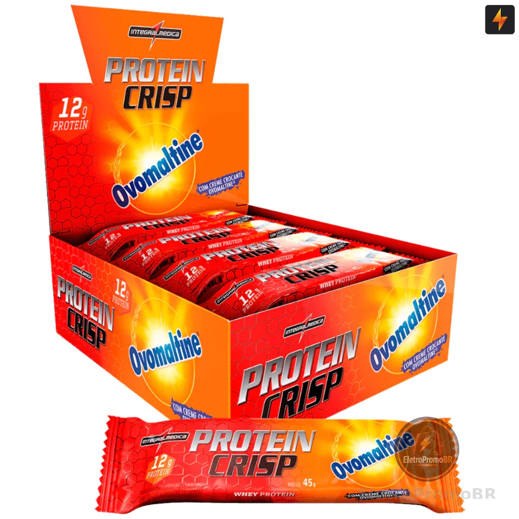 Barra De Proteína Ovomaltine Protein Crisp Bar 45g Display 12 unidades Integralmedica