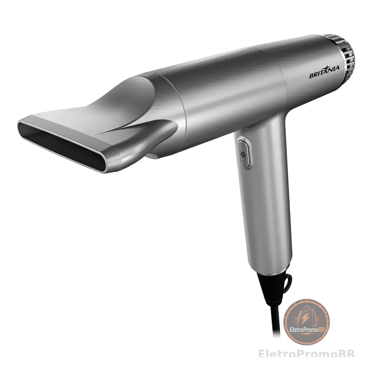 Britânia Secador de Cabelos Mais Silencioso 1600W BSC3400 127V Baixo nível de ruído Metal Cinza