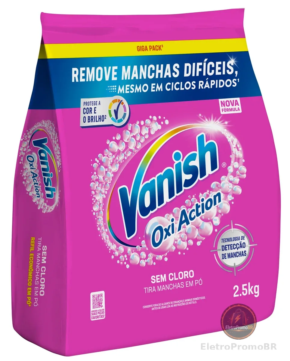 Vanish Tira Manchas Em Pó, Multi Power Oxi Action, para Roupas Coloridas Refil 2,5Kg