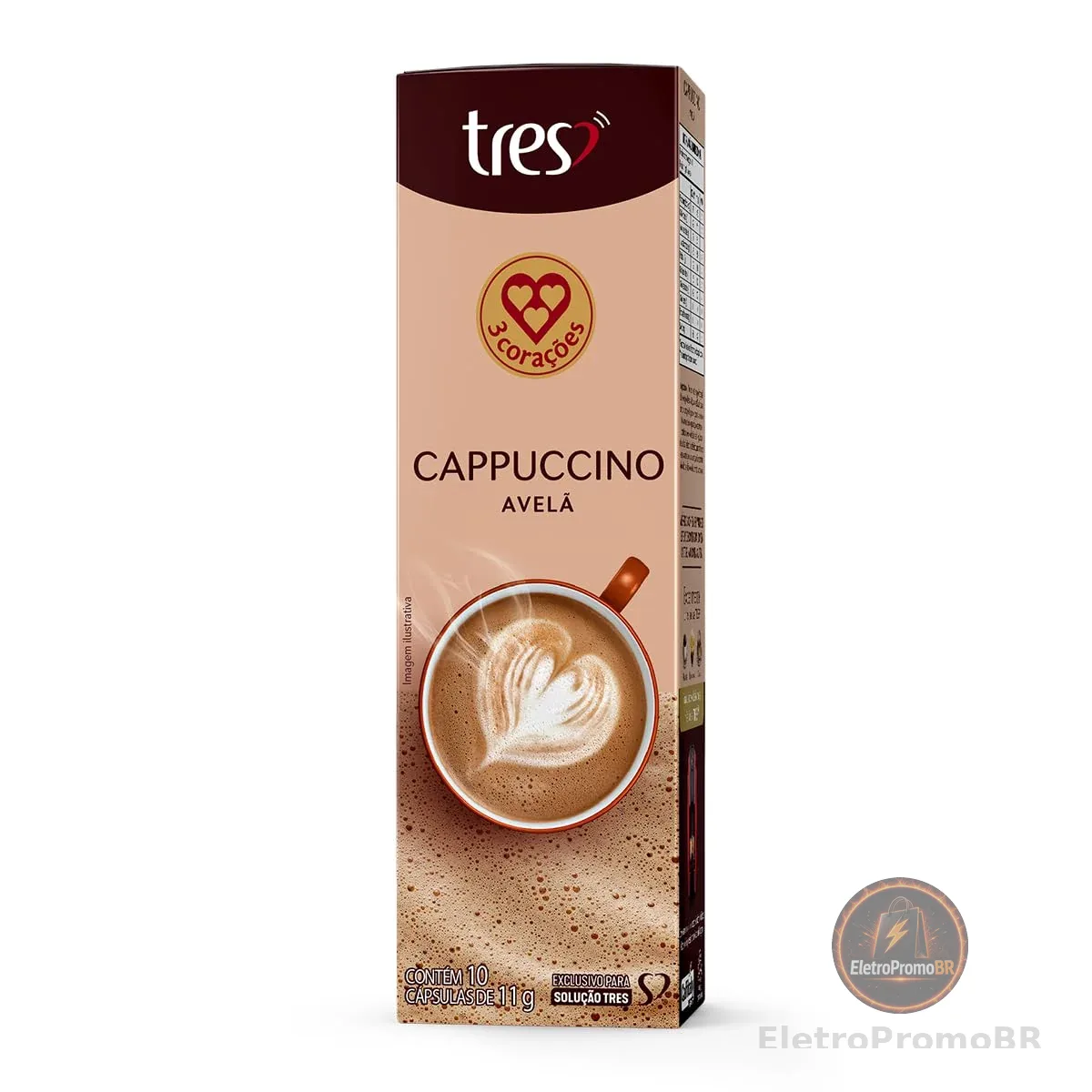 3 Corações Cápsula Cappuccino Avelã TRES - 10 Unidades