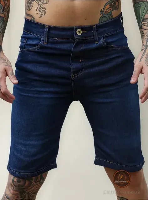 Bermudas Masculina Slim Com Lycra