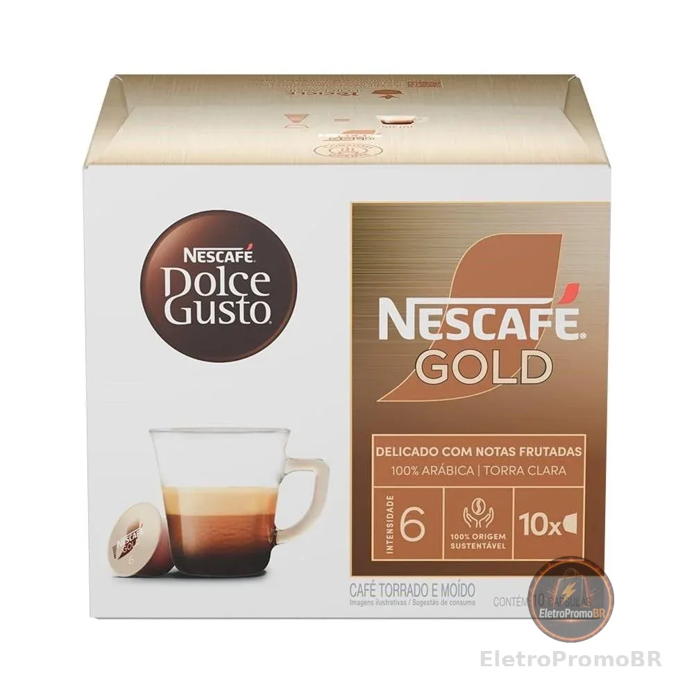 Café em Cápsula Dolce Gusto Gold Intensidade 6-10 cápsulas