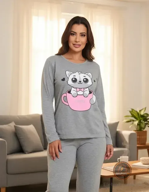 Pijamas De Frio Camisa E Calça De Malha Atacado Promoção