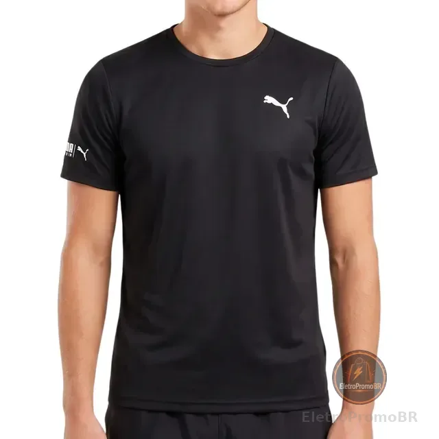 Camiseta Puma Masculina Térmica Manga Curta Proteção Uv 50+