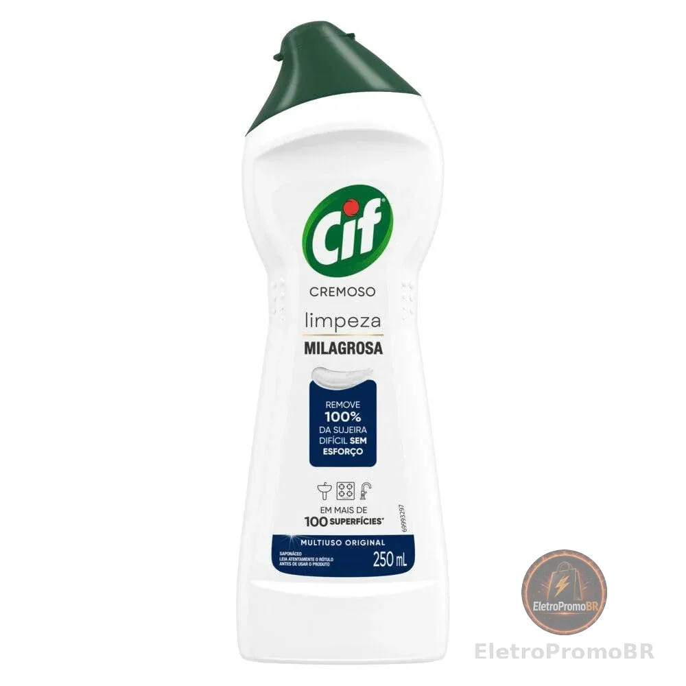 Cif Cremoso Limpeza Milagrosa Produto De Limpeza De Casa Milagroso Original Remove 100% Da Sujeira Difícil Sem Esforço 250 Ml