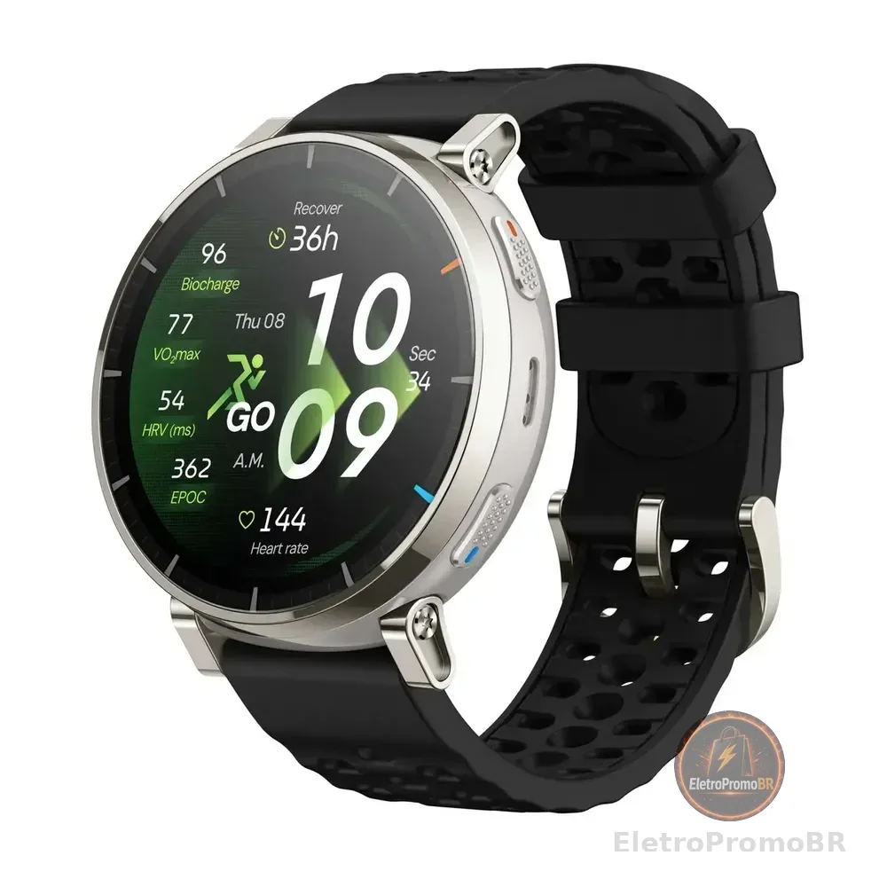 Smartwatch Amazfit Active 3 Premium A2559 Gps 4gb Prateado Preto