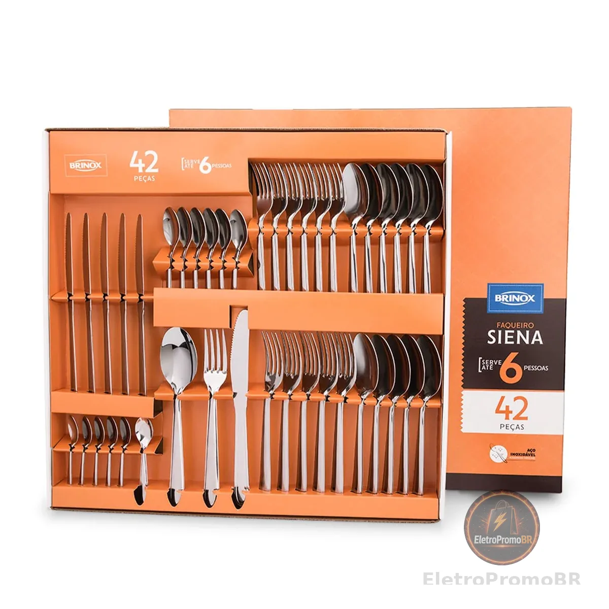 Brinox - Faqueiro Siena 42 Peças - Aço Inox