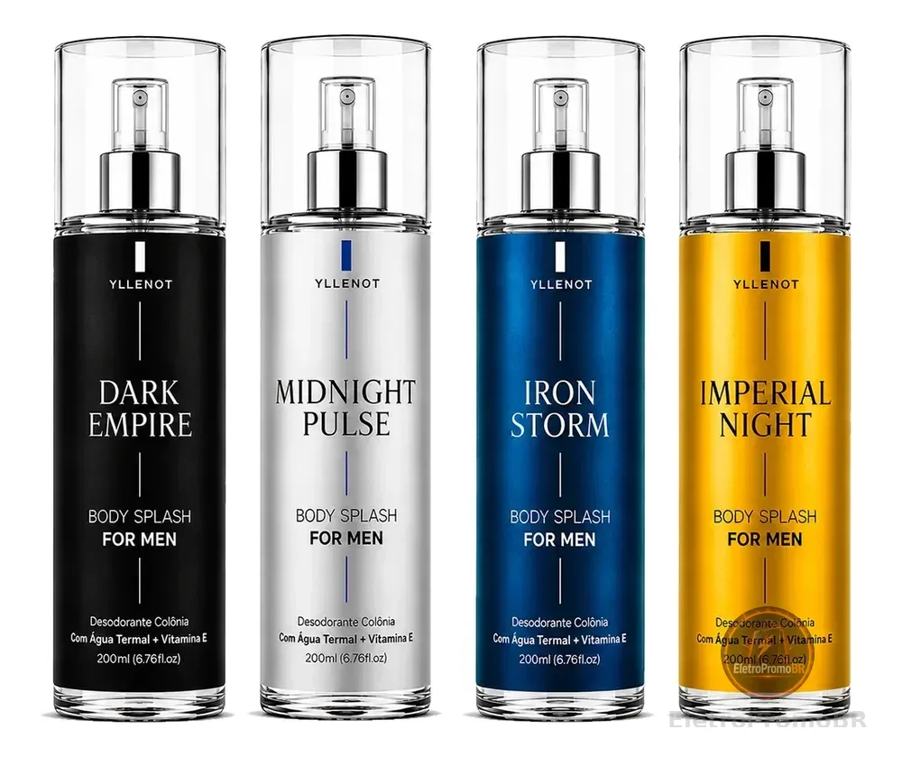 Kit 4 Body Splash Masculino 200ml Perfume De Luxo Colônia
