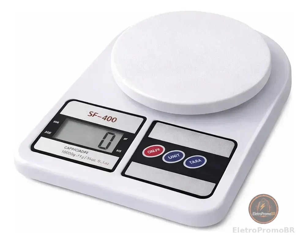 Balança Digital De Cozinha P Alimentos Até 10kg Branco 10 Kg