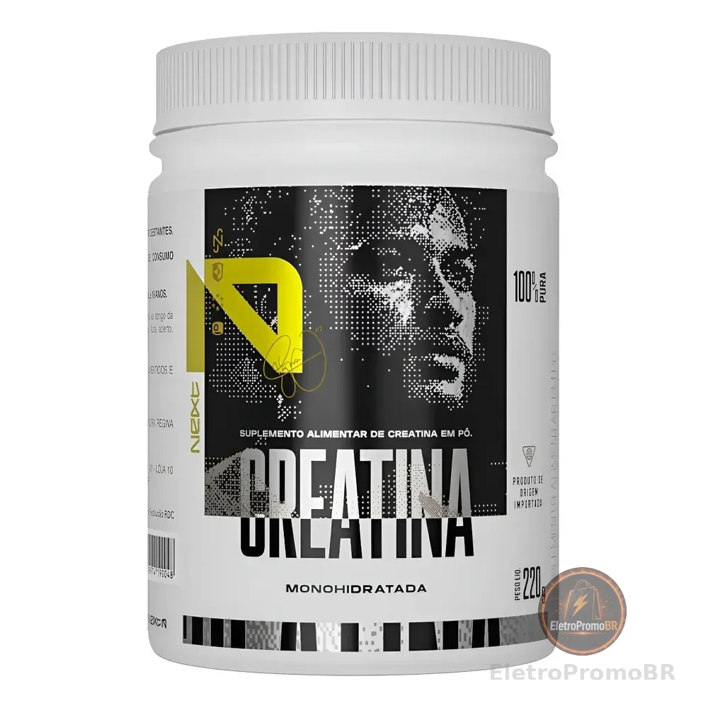 Creatina Monohidratada 100% Pura 220g Importada - Next10 Sem Sabor 220g