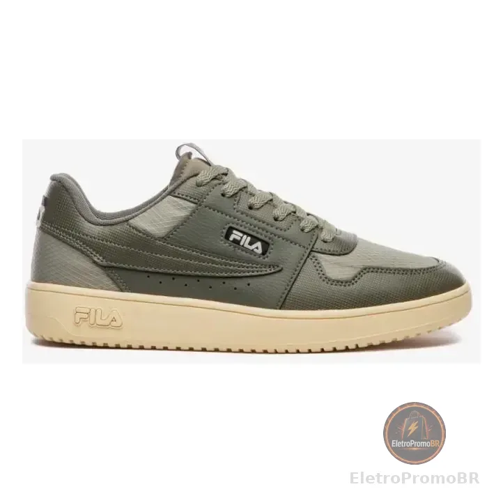 Tênis Masculino Acd Classic Fila Oliva/oliva Medio/bege Lisa 38 Br