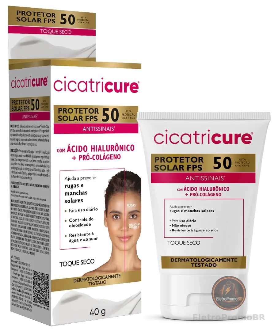 Protetor Solar Cicatricure Antissinais Efeito Matte FPS 50 40g