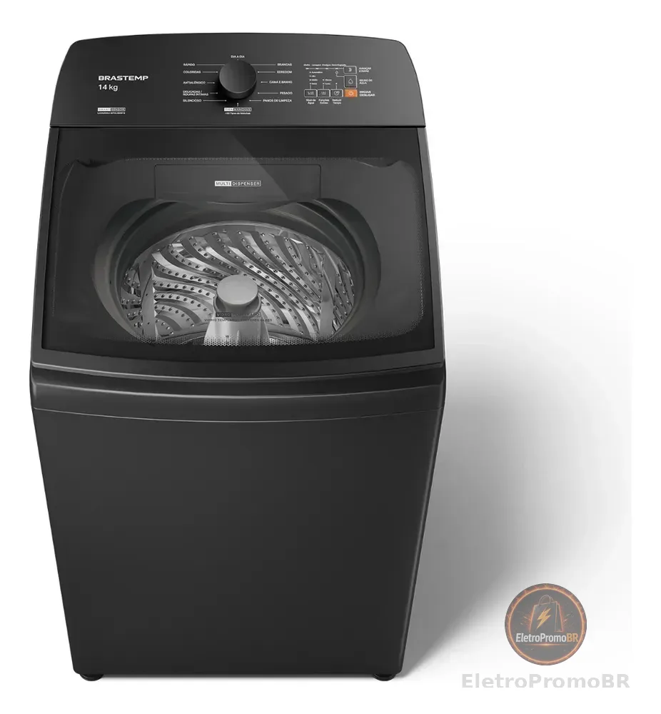 Máquina de Lavar Brastemp 14Kg Cinza Smart Sensor- BWJ14A9