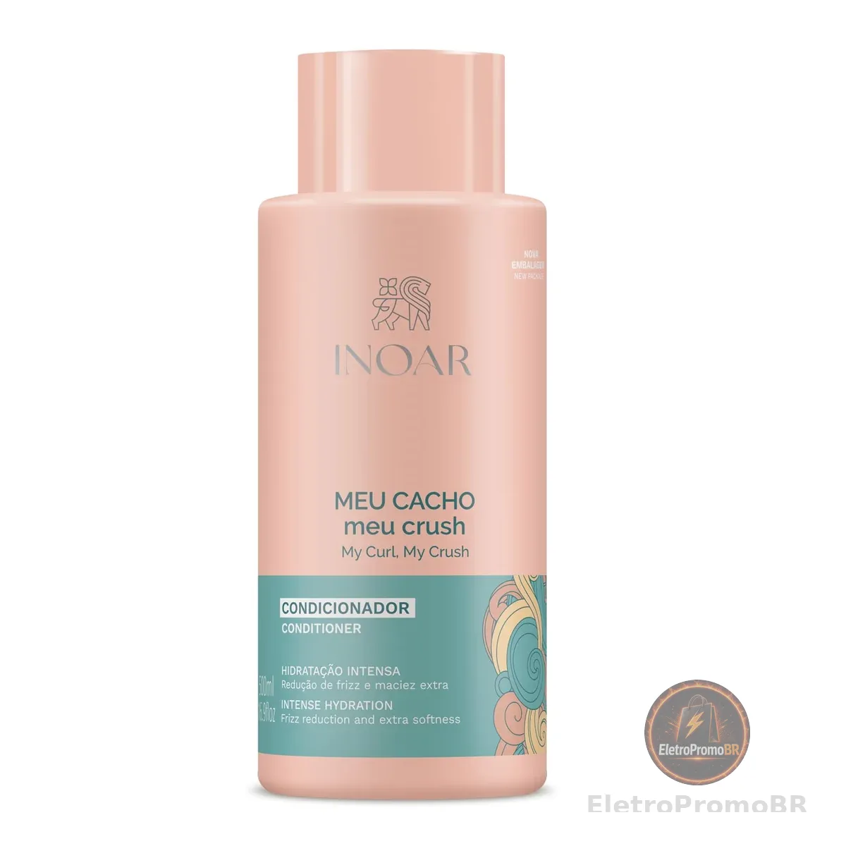 Inoar, Meu Cacho Meu Crush, Condicionador, Hidratação Intensa e Definição para Todos os Tipos de Cachos - 500ml