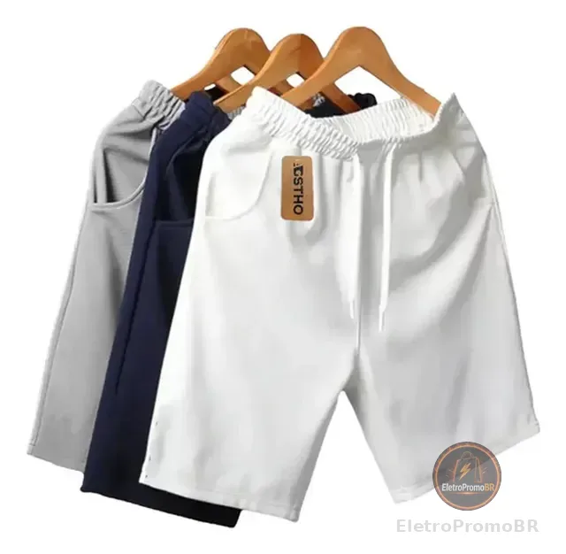 Kit 3 Peças Bermuda Moletom Para Academia Moletinho Moleton