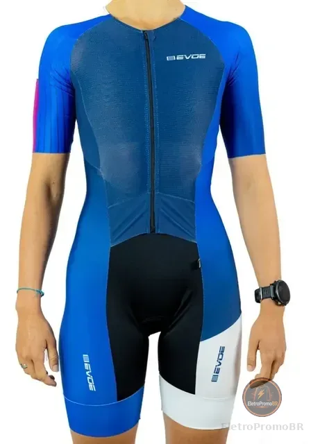 Macaquinho Triathlon Feminino Evoe Blue Azul Uv50