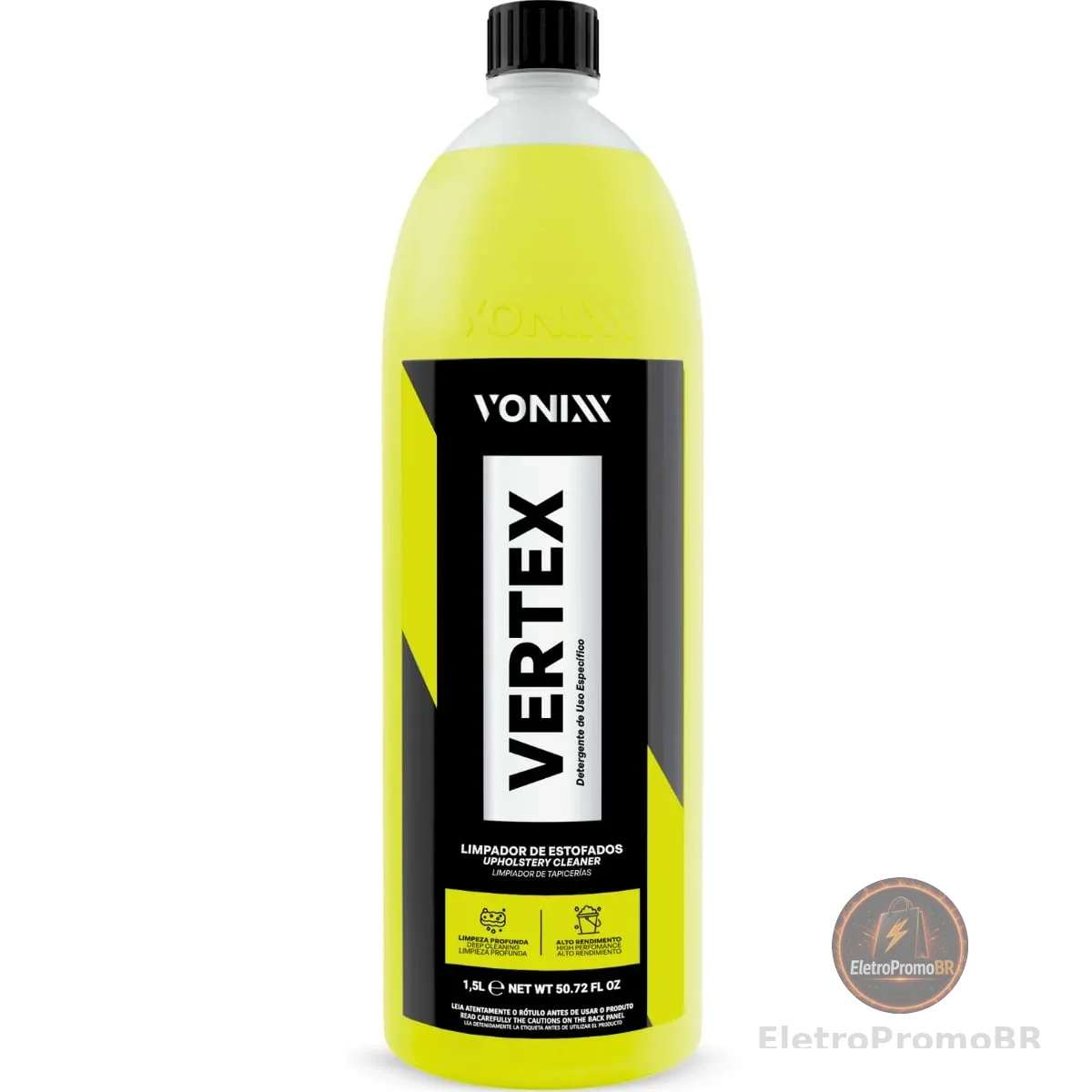 Vertex 1,5l Limpeza Profunda Estofado Remove Sujeira Vonixx | Vertex é um limpador de estofados automotivos e residenciais.