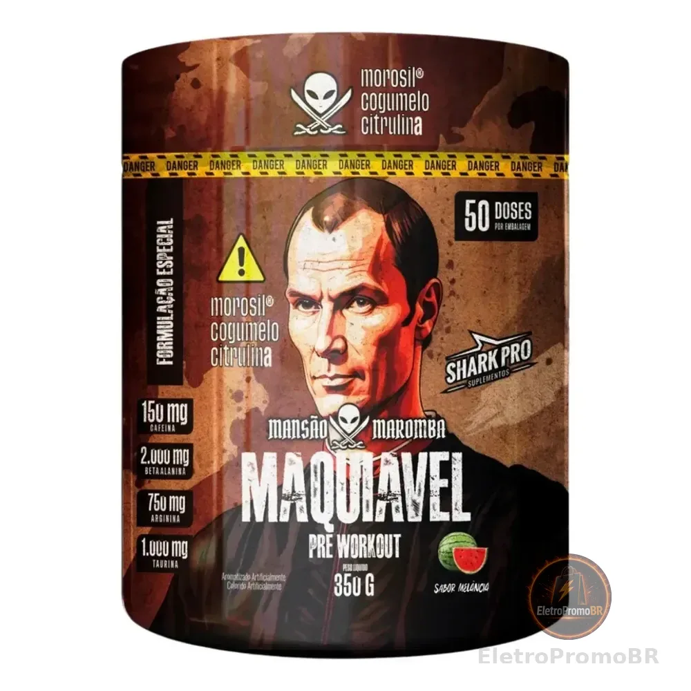 Maquiavel Pré Treino Pote 350g Shark Pro Sabor Melancia Melancia
