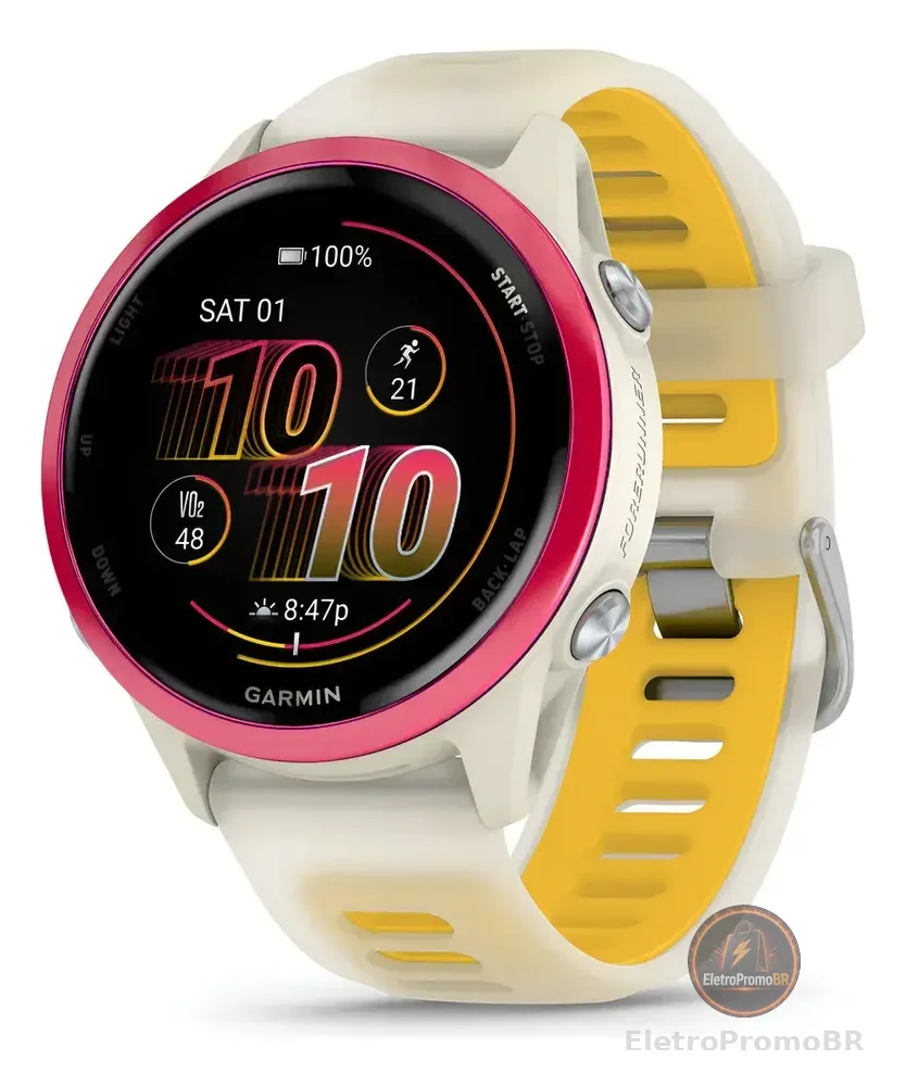 Relógio Garmin Forerunner 570 Framboesa 42mm Com Gps