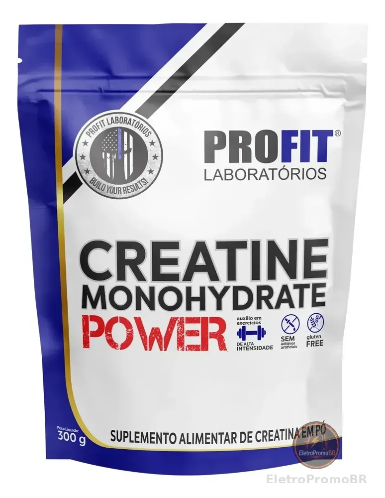 Creatina Monohidratada Power 300g Refil Profit Sabor Natural