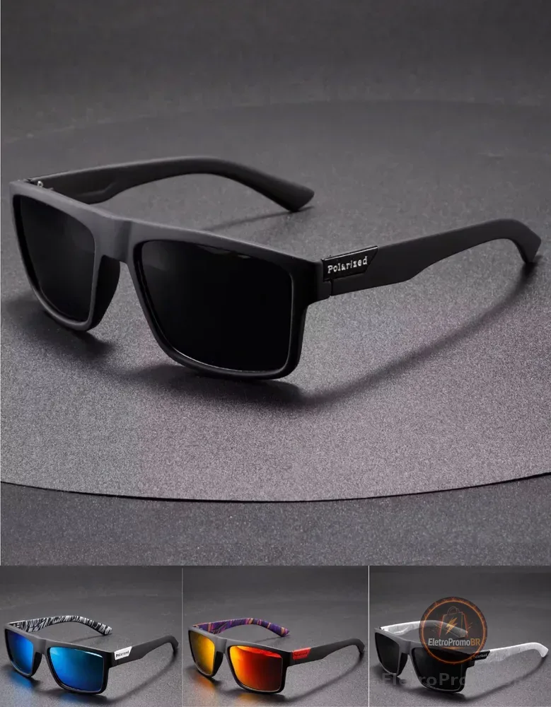 Oculos Polarizado De Sol Masculino Casual Pesca Praia Uv400 Esporte Preto