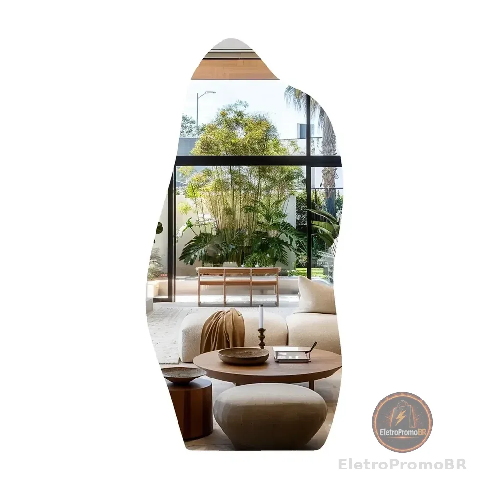 Espelho Orgânico Decorativo 70x30 Lapidado Completo