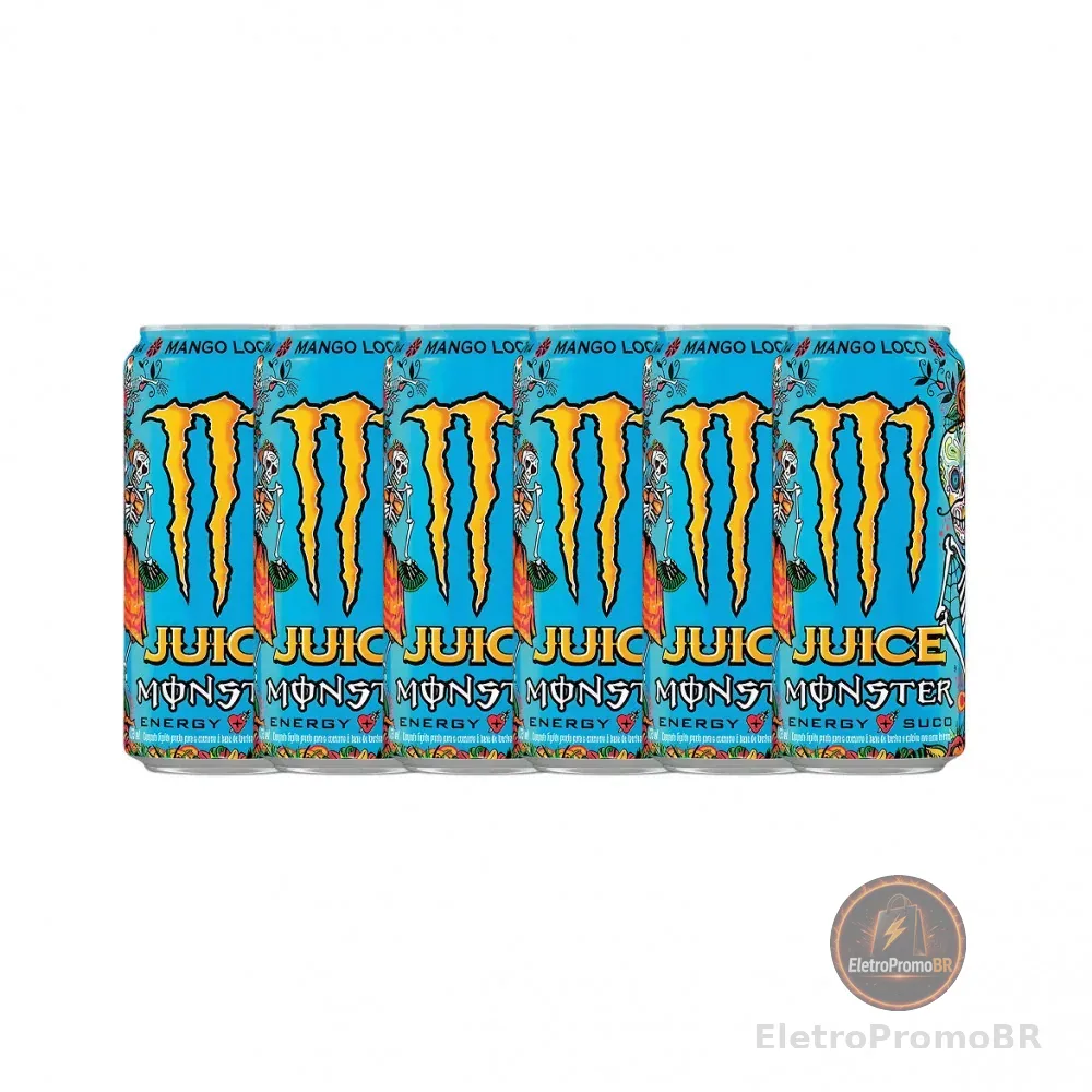 Kit com 6 Energético Monster Mango Loco Lata 473ml