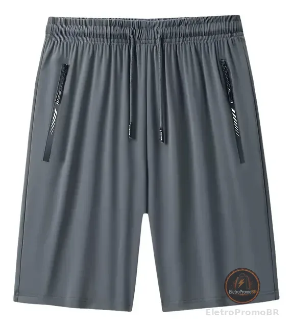 Short Masculino Bermuda Praia 2 Bolsos Zíper Secagem Rápida