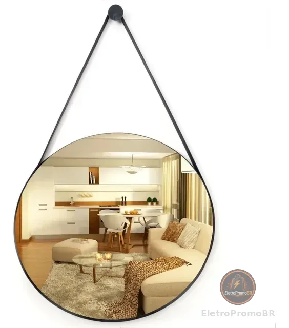 Espelho Adnet Redondo Para Banheiro/quarto/sala/30cm+brinde