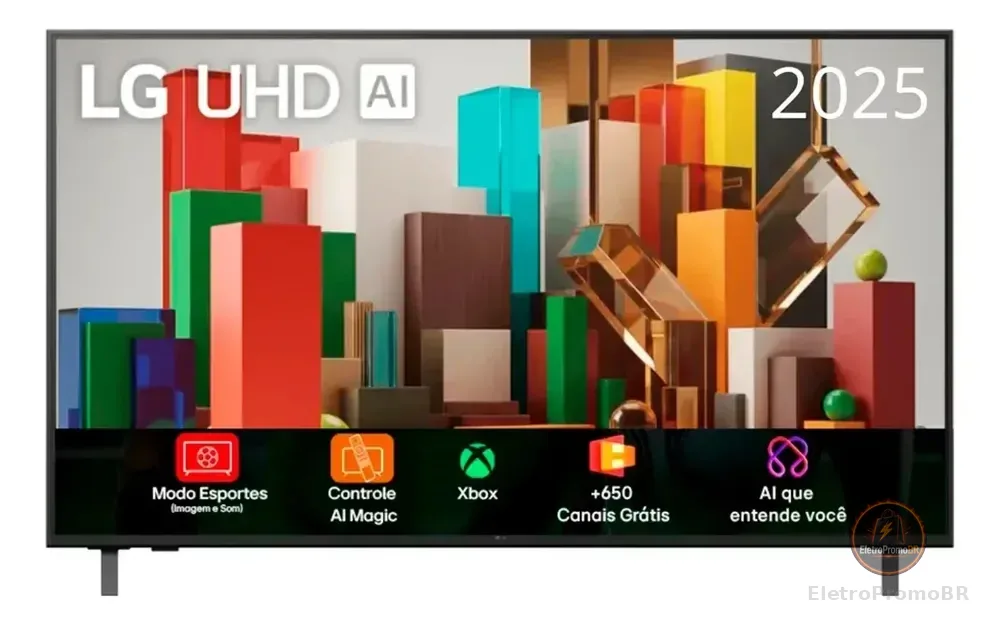 Smart TV Profissional 4K 43" LG UHD 43AU801 Processador α7 AI Ger8 Super Upscaling Google Cast Alexa Integrado Controle AI Smart Magic WebOS 25