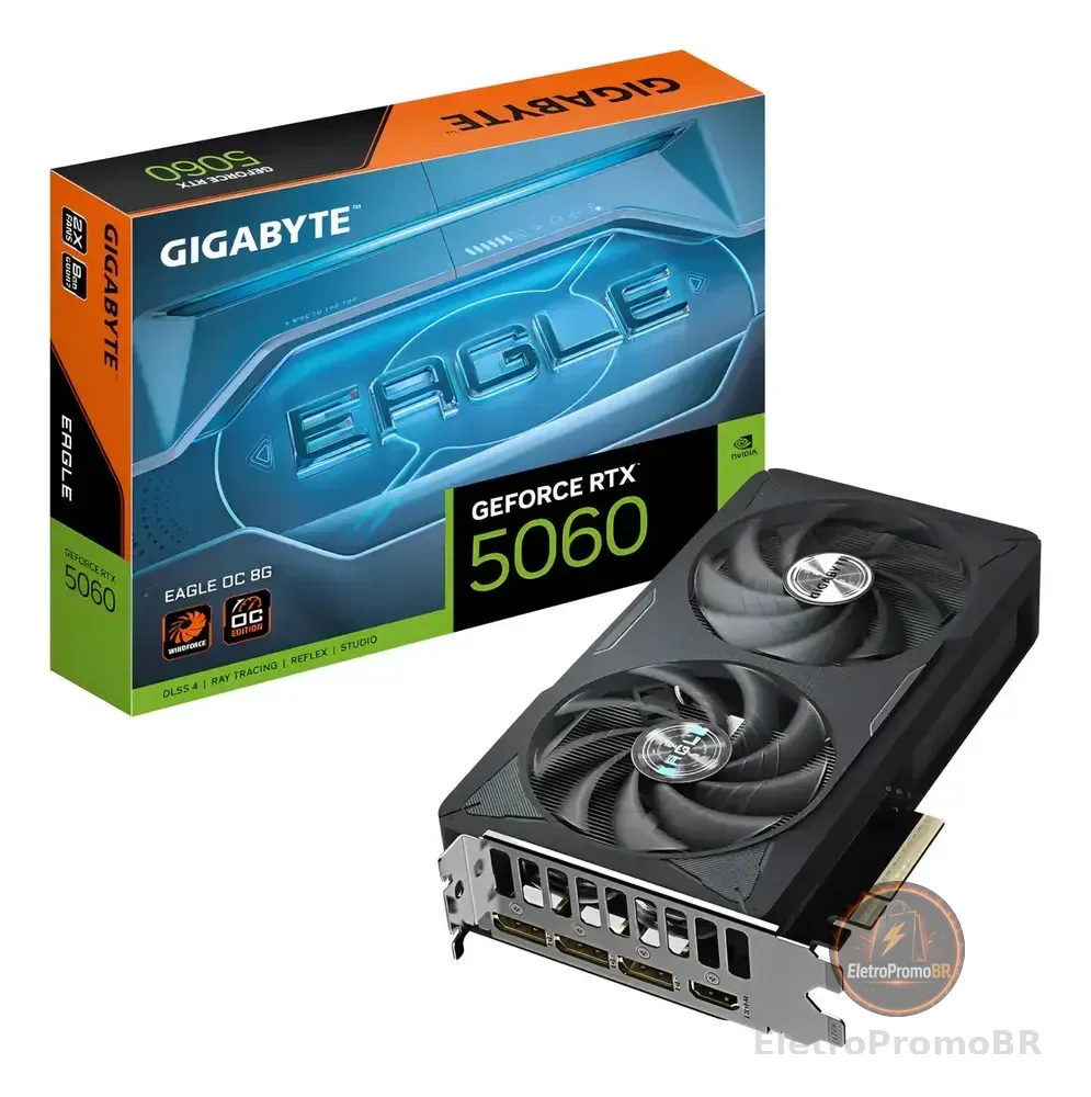 Placa De Vídeo Gigabyte Rtx 5060 Eagle Oc 8gb Gddr7 128bits