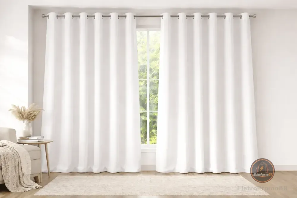 Cortina Tecido Oxford Grosso 190,m X 2,80m Largura Premium Branco