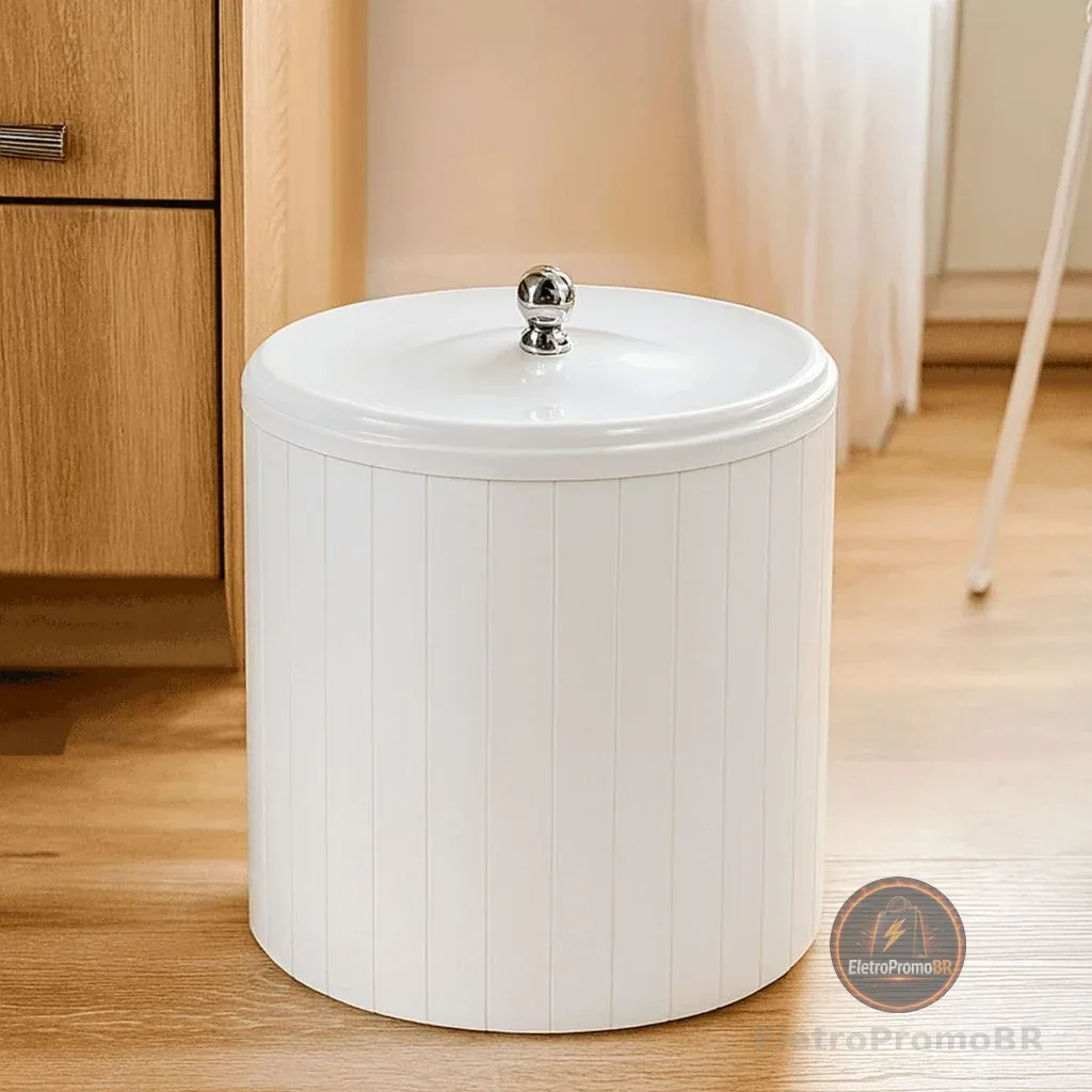 Cesto Econômico 5 Litros com Tampa Higiênica – Elegância e Praticidade