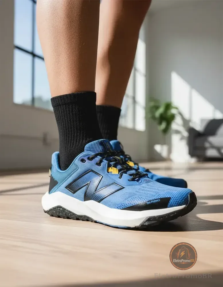 Tênis New Balance Dynasoft Nitrel V6 Masculino Confortável Azul Mesh Respirável Com Sobreposições Sintéticas 43